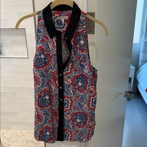 Juicy Couture Multicolor Paisley Blouse with Black Trim